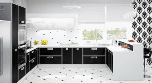 черно белая кухня дизайн фото